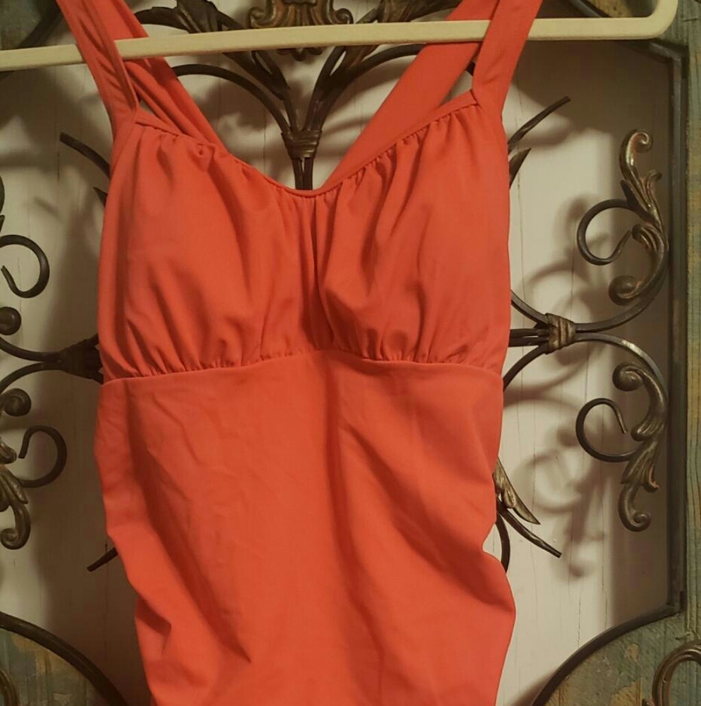 Lands End One piece coral color size 12L
